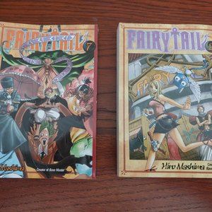 Fairy Tail English Manga Volumes 2 & 7 by Hiro Mashima Anime Book Comic